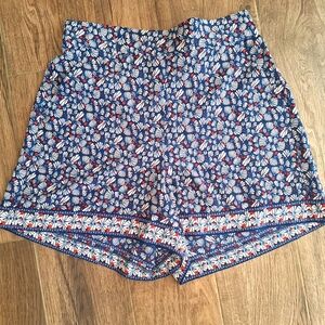 Max Studio Blue Print Shorts